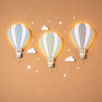 Veilleuse Murale LED Montgolfière Cappadoce en Bois Peint à la Main