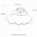 Veilleuses Murales LED Éléphant & Agneau sur Nuages en Bois Peint à la Main – Image 6