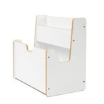 Bibliothèque Coffre à Jouets 2-en-1 Blanc - Meuble Montessori avec Porte-Livres et Poignées Transport - Rangement Chambre Enfant Cozy Kids | Mobilier Organisation Bois Naturel