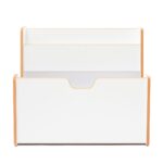 Bibliothèque Coffre à Jouets 2-en-1 Blanc - Meuble Montessori avec Porte-Livres et Poignées Transport - Rangement Chambre Enfant Cozy Kids | Mobilier Organisation Bois Naturel