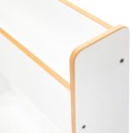 Bibliothèque Coffre à Jouets 2-en-1 Blanc - Meuble Montessori avec Porte-Livres et Poignées Transport - Rangement Chambre Enfant Cozy Kids | Mobilier Organisation Bois Naturel