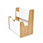 Bibliothèque Coffre à Jouets 2-en-1 Montessori - Bois Naturel et Blanc avec Poignées de Transport - Rangement Chambre Enfant Cozy Kids | Mobilier Organisation Bois Naturel