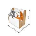 Bibliothèque Coffre à Jouets 2-en-1 Montessori - Bois Naturel et Blanc avec Poignées de Transport - Rangement Chambre Enfant Cozy Kids | Mobilier Organisation Bois Naturel