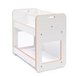 Bibliothèque Porte-Livres Dove 2 Niveaux Blanc - Design Scandinave avec Poignées Transport - Rangement Chambre Enfant Cozy Kids | Mobilier Organisation Bois Naturel