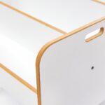 Bibliothèque Porte-Livres Dove 2 Niveaux Blanc - Design Scandinave avec Poignées Transport - Rangement Chambre Enfant Cozy Kids | Mobilier Organisation Bois Naturel