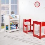 Bibliothèque Seagull 3 Niveaux Blanche - Design Scandinave Épuré pour Enfant 4-6 ans - Rangement Chambre Enfant Cozy Kids | Mobilier Organisation Bois Naturel