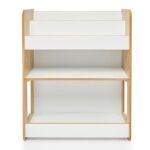 Bibliothèque Seagull 3 Niveaux Moyenne - Bois Naturel et Blanc pour Enfant 4-6 ans - Rangement Chambre Enfant Cozy Kids | Mobilier Organisation Bois Naturel