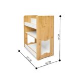 Bibliothèque Seagull 3 Niveaux Moyenne - Bois Naturel et Blanc pour Enfant 4-6 ans - Rangement Chambre Enfant Cozy Kids | Mobilier Organisation Bois Naturel