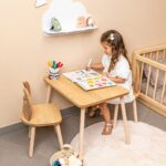Ensemble Table et 2 Chaises Cerf en Bois Naturel | Design Bois de Cerf - Table et Chaise Enfant Montessori Cozy Kids | Mobilier Bois Naturel
