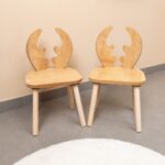 Ensemble Table et 2 Chaises Cerf en Bois Naturel | Design Bois de Cerf - Table et Chaise Enfant Montessori Cozy Kids | Mobilier Bois Naturel