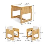 Ensemble Table et 2 Chaises Enfant en Bois Naturel et Blanc – Set Montessori Dove 2-4 Ans - Table et Chaise Enfant Montessori Cozy Kids | Mobilier Bois Naturel