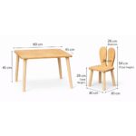 Ensemble Table et 2 Chaises Lapin en Bois Naturel | Design Bunny – Image 6
