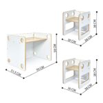 Ensemble Table et 2 Chaises Multifonctions en Bois Blanc et Naturel – Set Goldfinch Évolutif 0-6 Ans - Table et Chaise Enfant Montessori Cozy Kids | Mobilier Bois Naturel