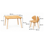 Ensemble Table et 2 Chaises Oreilles Chien en Bois Naturel | Design Puppy – Image 6