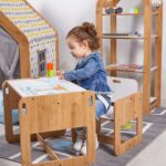 Ensemble Table et Chaise Enfant en Bois Naturel et Blanc – Set Montessori Dove 2-4 Ans - Table et Chaise Enfant Montessori Cozy Kids | Mobilier Bois Naturel