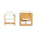 Ensemble Table et Chaise Enfant en Bois Naturel et Blanc – Set Montessori Dove 2-4 Ans - Table et Chaise Enfant Montessori Cozy Kids | Mobilier Bois Naturel