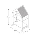 Étagère Maison 2 Niveaux en Bois Naturel - Bibliothèque Montessori Enfant avec Toit Textile - Rangement Chambre Enfant Cozy Kids | Mobilier Organisation Bois Naturel