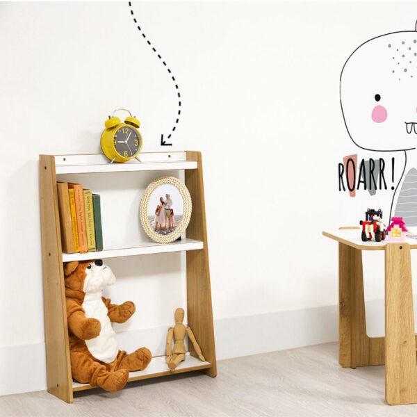 Étagère Murale Crane 3 Niveaux Bois Naturel et Blanc - Rangement Multifonction Enfant 0-6 ans - Rangement Chambre Enfant Cozy Kids | Mobilier Organisation Bois Naturel