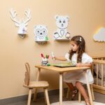 Étagère Murale Enfant 3 Animaux Forêt - Ours Hibou Cerf en Bois Naturel - Rangement Chambre Enfant Cozy Kids | Mobilier Organisation Bois Naturel