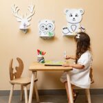 Étagère Murale Enfant 3 Animaux Forêt - Ours Hibou Cerf en Bois Naturel - Rangement Chambre Enfant Cozy Kids | Mobilier Organisation Bois Naturel