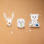 Étagère Murale Enfant 3 Animaux Forêt - Ours Hibou Cerf en Bois Naturel - Rangement Chambre Enfant Cozy Kids | Mobilier Organisation Bois Naturel