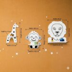 Étagère Murale Enfant 3 Animaux Safari - Lion Singe Girafe en Bois Naturel – Image 6