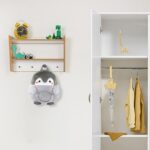 Étagère Murale Enfant avec Crochets - Grue Montessori Bois Naturel et Blanc - Rangement Chambre Enfant Cozy Kids | Mobilier Organisation Bois Naturel
