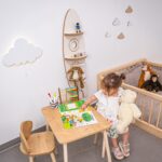 Étagère Murale Fusée en Bois Blanc et Naturel | 3 Étagères - Rangement Chambre Enfant Cozy Kids | Mobilier Organisation Bois Naturel
