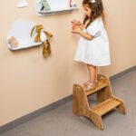 Marchepied Montessori 2 Marches en Bois Naturel | Autonomie Enfant - Marchepied Évolutif Montessori Cozy Kids | Autonomie Enfant Bois Naturel