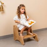 Marchepied Montessori 2 Marches en Bois Naturel | Autonomie Enfant - Marchepied Évolutif Montessori Cozy Kids | Autonomie Enfant Bois Naturel