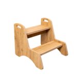Marchepied Montessori 2 Marches en Bois Naturel | Autonomie Enfant - Marchepied Évolutif Montessori Cozy Kids | Autonomie Enfant Bois Naturel