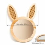 Miroir Décoratif Lapin en Bois Naturel avec Détails Cannage – Image 7