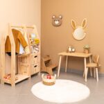 Miroir Décoratif Lapin en Bois Naturel avec Détails Cannage - Miroir Décoratif Enfant Cozy Kids | Décoration Chambre Bois Naturel