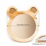 Miroir Décoratif Ours en Bois Naturel pour Chambre Enfant