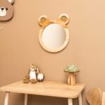 Miroir Décoratif Ours en Bois Naturel pour Chambre Enfant - Miroir Décoratif Enfant Cozy Kids | Décoration Chambre Bois Naturel