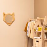 Miroir Décoratif Renard en Bois Naturel avec Détails Cannage - Miroir Décoratif Enfant Cozy Kids | Décoration Chambre Bois Naturel