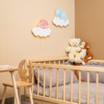 Veilleuses Murales LED Éléphant & Agneau sur Nuages en Bois Peint à la Main - Veilleuse LED Bébé Cozy Kids | Nuage ou Ours en Bois Naturel