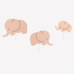 Veilleuses Murales LED Famille Éléphants en Bois Peint à la Main | Maman Papa Bébé - Veilleuse LED Bébé Cozy Kids | Nuage ou Ours en Bois Naturel