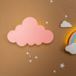 Veilleuse Murale LED Arc En Ciel Avec Nuages En Bois Peint à La Main (2) - Veilleuse LED Bébé Cozy Kids | Nuage ou Ours en Bois Naturel