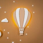 Veilleuse Murale LED Éléphant Sur Lune En Bois Peint à La Main (2) - Veilleuse LED Bébé Cozy Kids | Nuage ou Ours en Bois Naturel