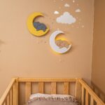 Veilleuse Murale LED Éléphant Sur Lune En Bois Peint à La Main (3) - Veilleuse LED Bébé Cozy Kids | Nuage ou Ours en Bois Naturel