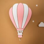 Veilleuse Murale LED Montgolfière Cappadoce en Bois Peint à la Main - Veilleuse LED Bébé Cozy Kids | Nuage ou Ours en Bois Naturel