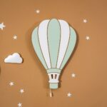 Veilleuse Murale LED Montgolfière Cappadoce en Bois Peint à la Main - Veilleuse LED Bébé Cozy Kids | Nuage ou Ours en Bois Naturel