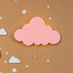 Veilleuse Murale LED Nuage En Bois Peint à La Main Lumière Douce à Piles 3 Couleurs - Veilleuse LED Bébé Cozy Kids | Nuage ou Ours en Bois Naturel