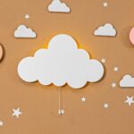 Veilleuse Murale LED Nuage En Bois Peint à La Main Lumière Douce à Piles 3 Couleurs (2) - Veilleuse LED Bébé Cozy Kids | Nuage ou Ours en Bois Naturel