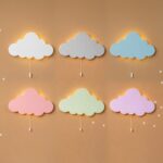 Veilleuse Nuage Personnalisée Murale LED avec Prénom | Lampe Murale Chambre Bébé et Enfant | Blanc, Gris, Beige, Bleu, Vert, Rose, Lilas