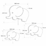 Veilleuses Murales LED Famille Éléphants en Bois Peint à la Main Maman Papa Bébé