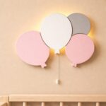 Veilleuse Murale 4 Ballons LED Bois | Décoration Chambre Bébé