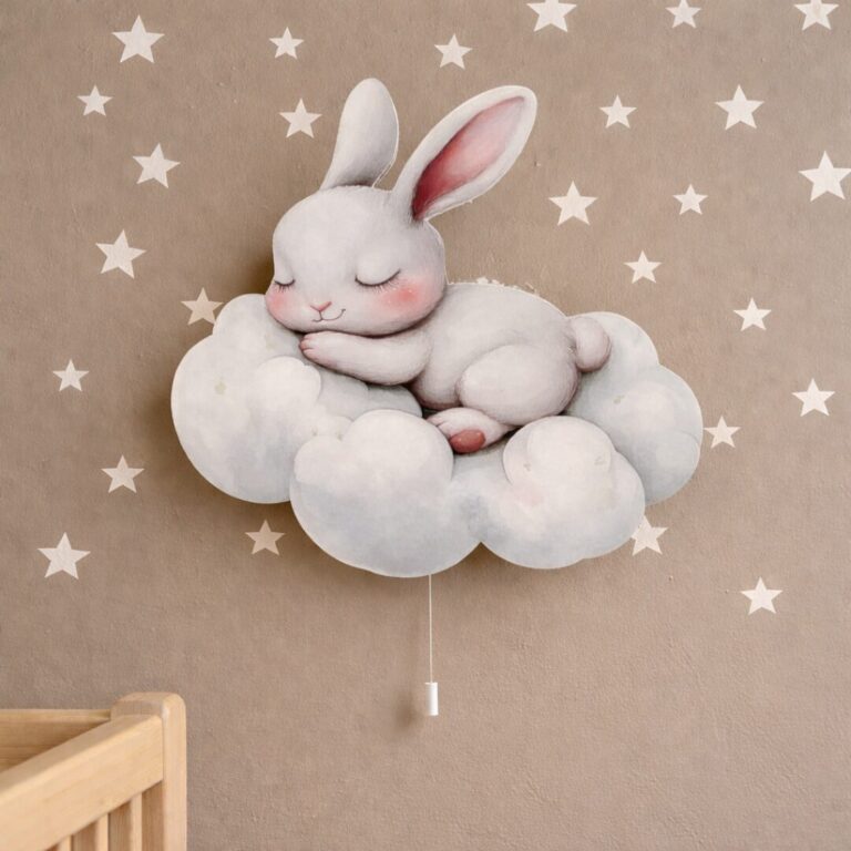 Veilleuse Murale Lapin Nuage LED | Chambre Bébé Enfant