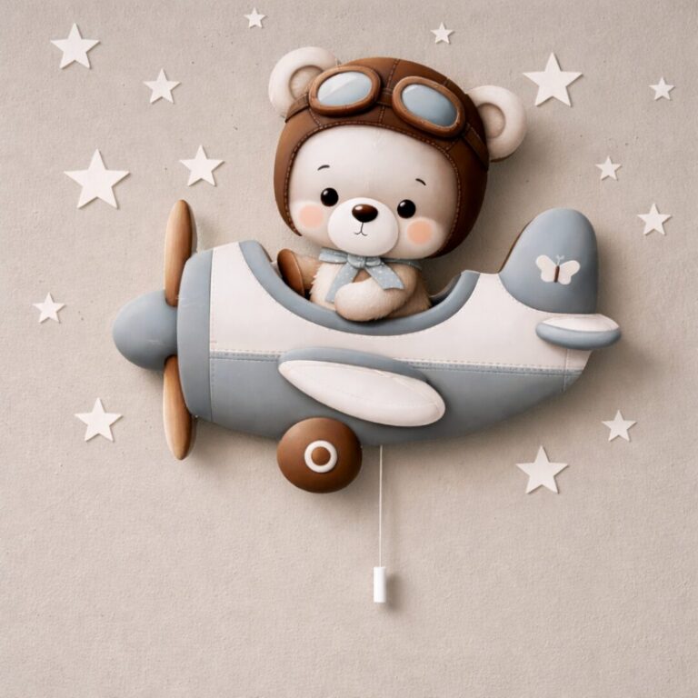 Veilleuse Murale Ours Avion LED | Chambre Bébé Enfant